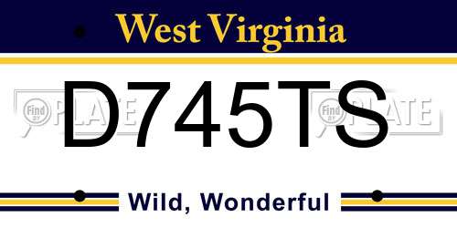 D745TS West Virginia License Plate