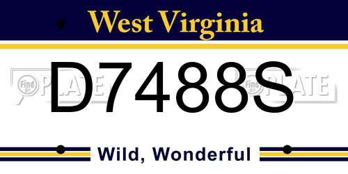 D7488S West Virginia License Plate