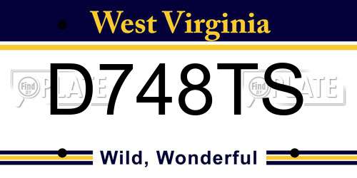 D748TS West Virginia License Plate
