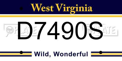D7490S West Virginia License Plate