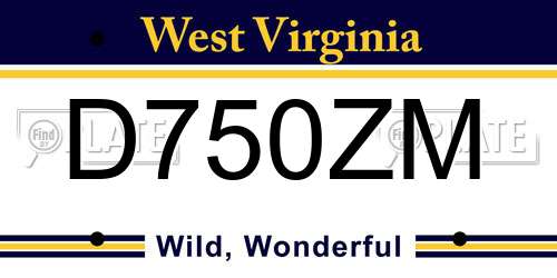 D750ZM West Virginia License Plate