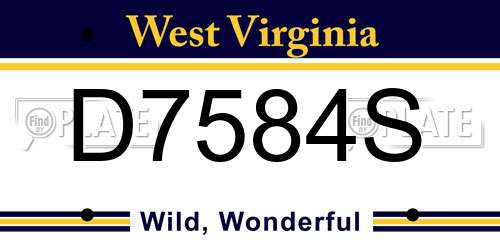 D7584S West Virginia License Plate
