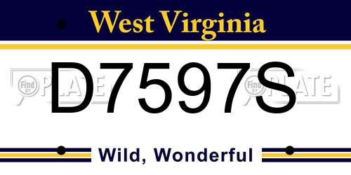 D7597S West Virginia License Plate