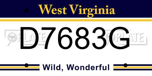 D7683G West Virginia License Plate