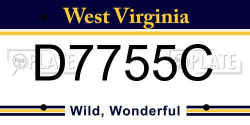 D7755C West Virginia License Plate