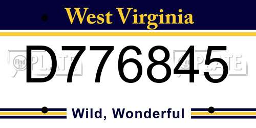 D776845 West Virginia License Plate