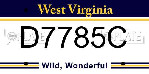 D7785C West Virginia License Plate