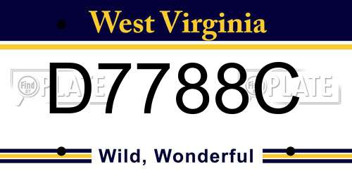 D7788C West Virginia License Plate