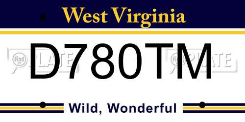 D780TM West Virginia License Plate