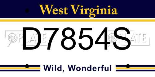 D7854S West Virginia License Plate