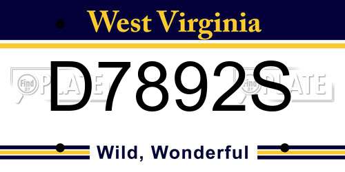 D7892S West Virginia License Plate