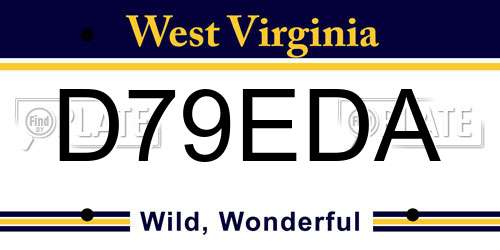 D79EDA West Virginia License Plate