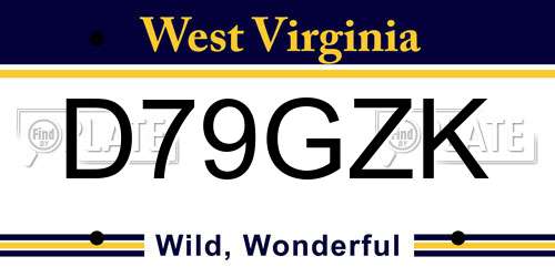 D79GZK West Virginia License Plate