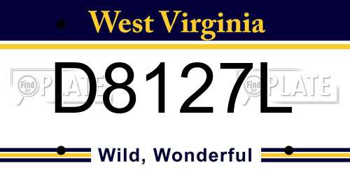 D8127L West Virginia License Plate