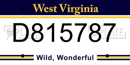 D815787 West Virginia License Plate