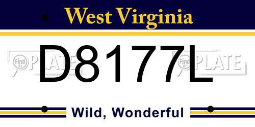 D8177L West Virginia License Plate