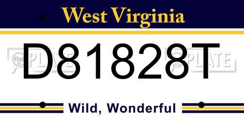 D81828T West Virginia License Plate
