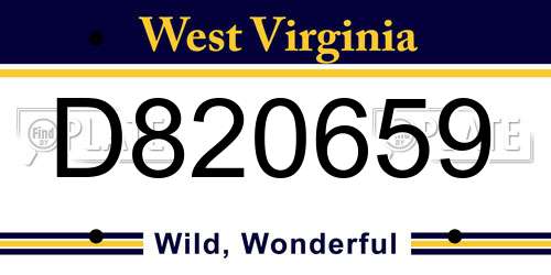 D820659 West Virginia License Plate