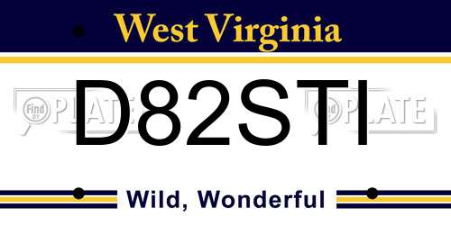D82STI West Virginia License Plate