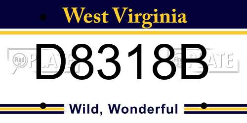 D8318B West Virginia License Plate