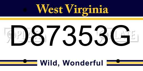 D87353G West Virginia License Plate