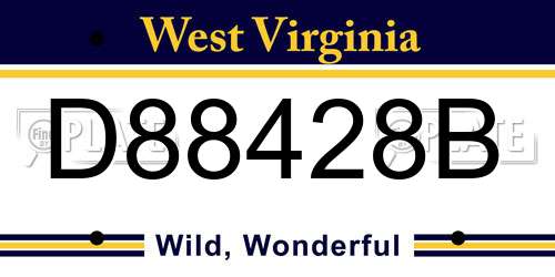 D88428B West Virginia License Plate
