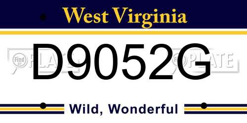 D9052G West Virginia License Plate
