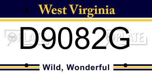 D9082G West Virginia License Plate