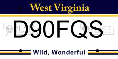 D90FQS West Virginia License Plate