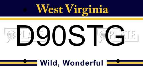 D90STG West Virginia License Plate