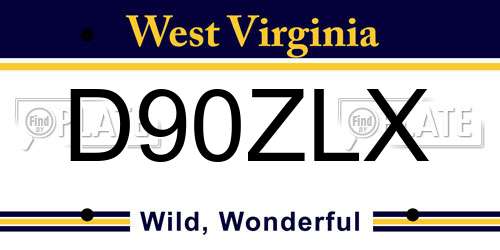 D90ZLX West Virginia License Plate