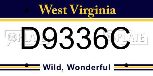 D9336C West Virginia License Plate
