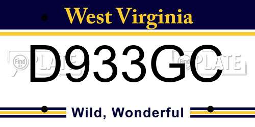D933GC West Virginia License Plate