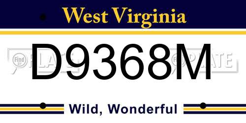 D9368M West Virginia License Plate