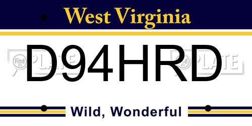 D94HRD West Virginia License Plate
