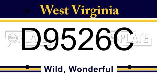 D9526C West Virginia License Plate