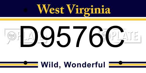 D9576C West Virginia License Plate