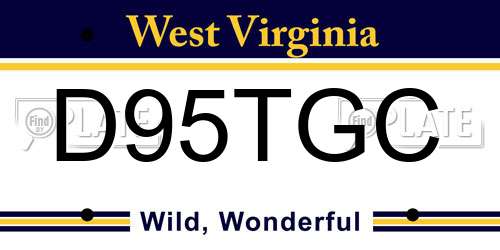 D95TGC West Virginia License Plate