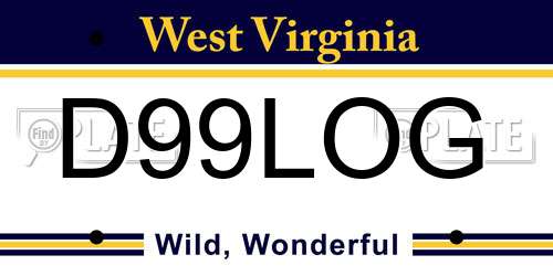 D99LOG West Virginia License Plate
