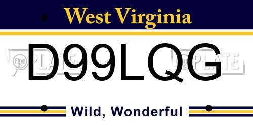 D99LQG West Virginia License Plate