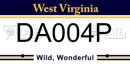 DA004P West Virginia License Plate
