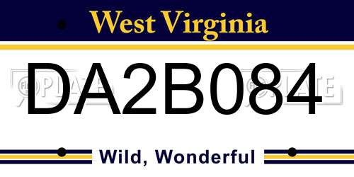 DA2B084 West Virginia License Plate