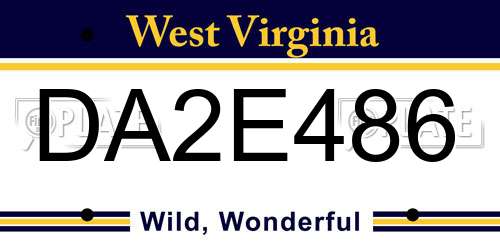 DA2E486 West Virginia License Plate
