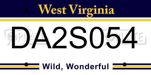 DA2S054 West Virginia License Plate