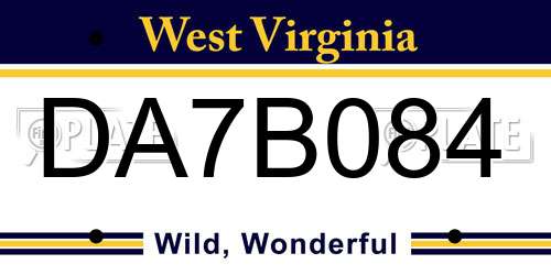 DA7B084 West Virginia License Plate