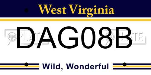 DAG08B West Virginia License Plate