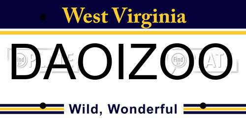 DAOIZOO West Virginia License Plate