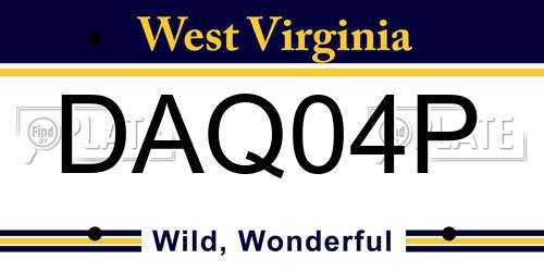 DAQ04P West Virginia License Plate