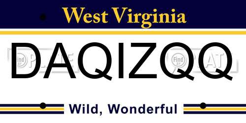 DAQIZQQ West Virginia License Plate