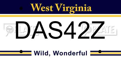 DAS42Z West Virginia License Plate